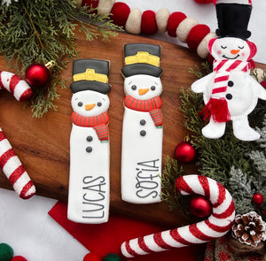 Personalized Tall Snowman Cookie